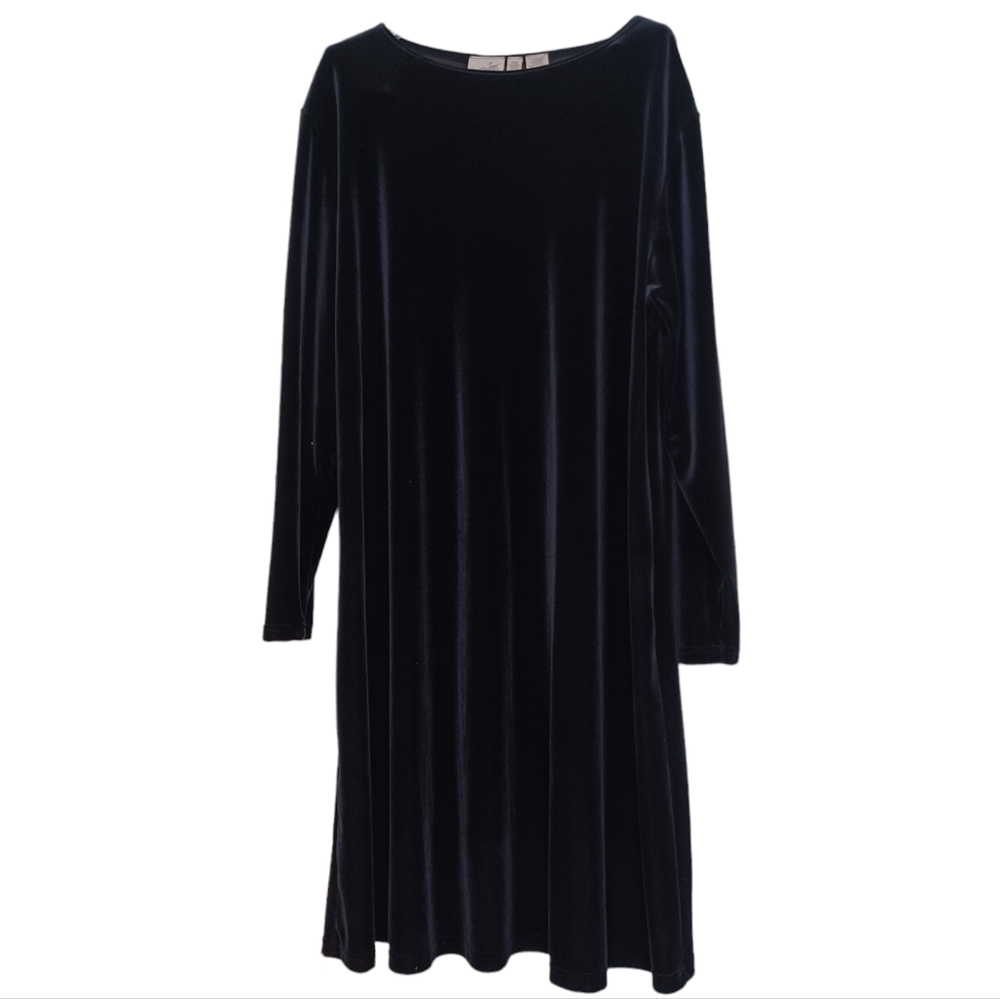 Jacqueline Ferrar Velvet Stretch Swing Whimsigoth Dress Plus Sz 16W Holiday